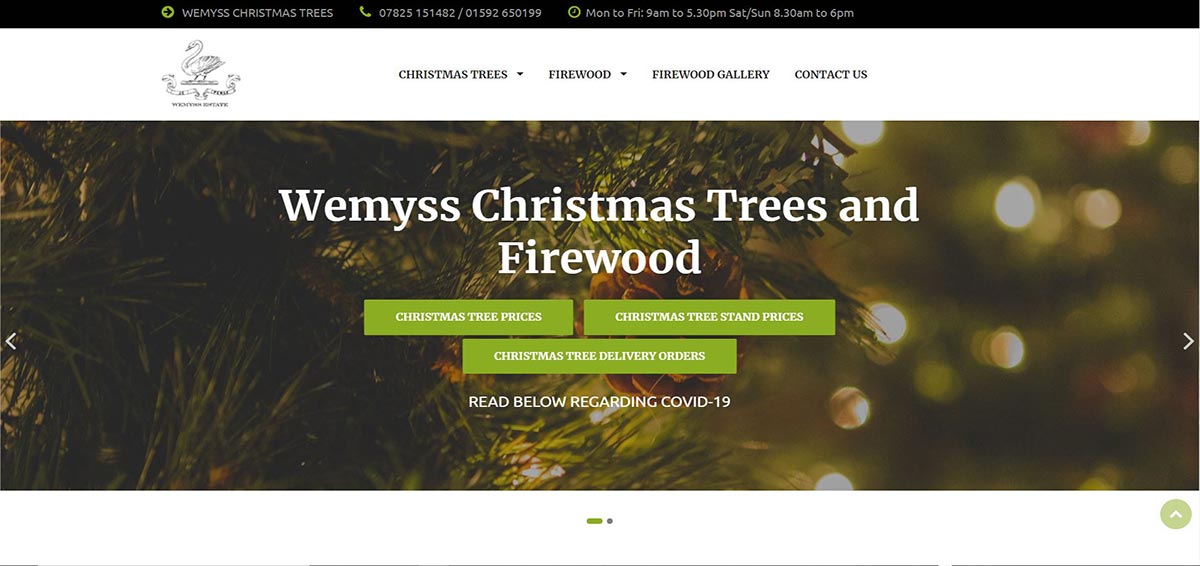 Wemyss Firewood and Christmas Trees website