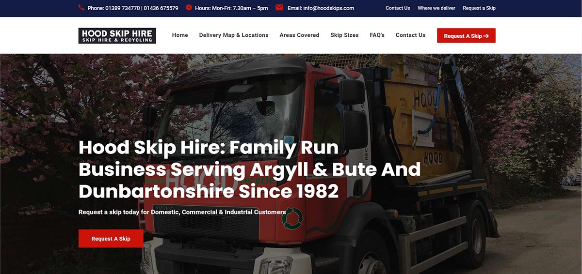 Hood Skip Hire in Dumbarton and Helensburgh